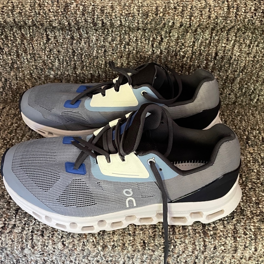 ON Men's Cloudstratus Running Shoes - Blue, Gray, Black